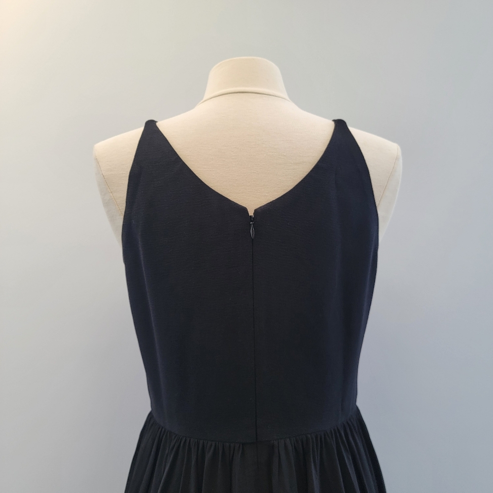 Dress the Population Alicia Black Dress Size Large Full Skirt Pleated Minimalist - Picture 8 of 15
